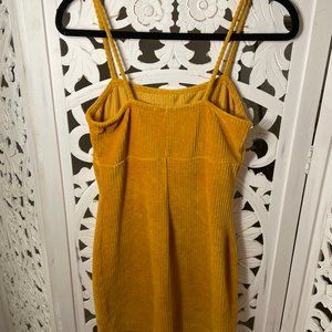 Yellow corduroy dress